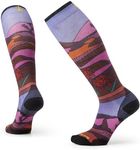 Smartwool Women's Ski Zero Cushion Merino Wool Over the Calf Floral Field Print Socks, Picante, Medium