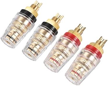 uxcell Terminal Binding Post Amplifier Banana Plug Jack Speaker Connector Black Red 2 Set