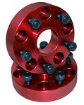 Rugged Ridge 11300 Alloy USA Red 1.5" Thick 5-on-5 Bolt Pattern Wheel Spacer - Pair