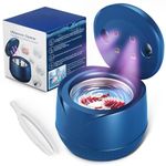Ultrasonic Retainer Cleaner, Mouth Guard Cleaner 45kHz 200ML Portable Retainer Cleaner for Dentures, Night Guard Cleaner Machine for Aligner, Mouth Guard, Whitening Trays, Toothbrush Head (Blue)