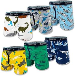 boys underwear，dino theme，boys boxer briefs，100% soft and breathable cotton，boys underwear size 3-4t，No built-in labels，boys underwear，Elastic waistband prevents pinching and discomfort，6-pack random