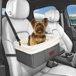 Xylitic Dog Car Seats for Small Dogs, Upgrade Dog Booster Seat with Metal Frame for Small Pets up to 20lbs, Pet Car Seat with Washable Cushion and Plush Liner, Puppy Travel Car Seat