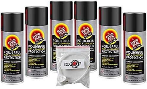Fluid Film Black (6 Aerosol Cans) with DU-Most 2' Extension Hose & Nozzle, Long Lasting Corrosion Prevention, Penetrant & Lubricant, Marine, Automotive & Snow-Handling Vehicles Undercoating, 11.75 Oz