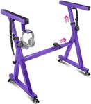 Liquid Stands Keyboard Stand w/ Wheels - Z Style Adjustable & Portable Professional Heavy Duty Digital Piano Stand - Fits 54-88 Key Electric Pianos - Sturdy Rolling Musical Keyboard Stand (Purple)