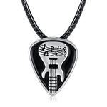 Guitar Pick Cremation Necklace for Ashes - 925 Sterling Silver Music Urn Pendant Guitarists Memorial Jewelry Keepsake Gifts for Men Women, Silver, No Gemstone