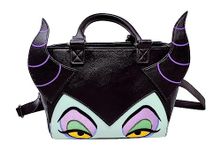 Loungefly Disney Maleficent Sleeping Beauty Crossbody Satchel Handbag Purse, Black, Large