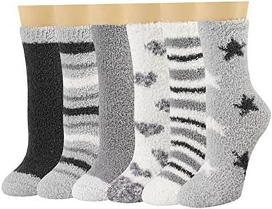 HIALTODAY Bed Fluffy Socks for Womens and Girls, 6 Pairs Winter Warm Cosy Socks Ladies Fleece Comfy Thermal Fuzzy Socks for Casual Home Sleeping