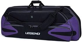 Legend Monstro Professional Soft Compound Bow Case- Travel Archery Case with Shoulder Strap, Foam Padding & Safe Storage for Archery Accessories-37 Arrow Tube Holder Pocket, 44" Interior-Black/Purple