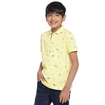 Lil Tomatoes Boys Cotton Polo T-Shirt, Lemon, 13-14 Years