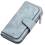 Ladies Wallet Women Wallet Women Wallets Clutches Women PU Leather Clutch Purse Credit Card Coin Holder Bifold (Blue)