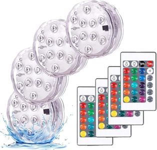 4-Pack Hot Tub Lights, Submersible LED Pool Lights with Remote Control, RGB Color Battery-Powered Waterproof Light for Ponds, Decoration, Parties, Vase Bases, Spas, Aquariums
