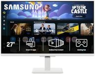 Samsung 27-Inch M5 (M50F) Series FHD Smart Monitor with Streaming TV, Speakers, HDR10, Gaming Hub, Multiple Ports, Workout Tracker, Vision Accessibility Tools, White, LS27FM503ENXZA