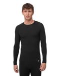 DANISH ENDURANCE Thermal Top for Men, Merino Wool Base Layer Men, Long Sleeve Warm Thermal Underwear, Black, M