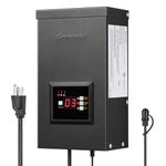 DEWENWILS 300W Low Voltage Transformer with 3 Independent Control Outputs, Landscape Transformer with Timer and Photocell Sensor, 120V AC to 12V/14V AC, Weatherproof, ETL Listed