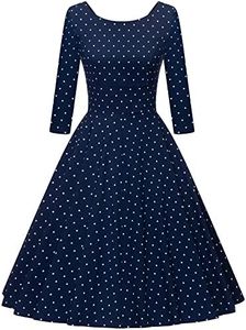 GownTown Women's 1950s Vintage Dresses Short Sleeves Cocktail Stretchy Party Dresses with Pocket
