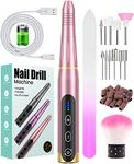 Nail Drill, VKOMO Cordless Electric Nail Files Professional with 5 Adjustable Speed, 20000 RPM, Rechargeable Electric Nail Drill for Acrylic Nails, Toenails, Electric Manicure Pedicure Set for Nail