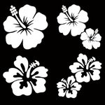 GORGECRAFT 4 Sheets Hibiscus Flower Car Decal Large Size Car Stickers 6pcs Hawaiian Flower Sun Protection Self Adhesive Car Accessories Automotive Exterior Decoration for SUV Laptop (White)