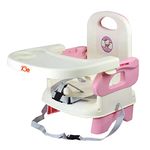 JUNIOR JOE 2 in 1 Baby Booster Seat With Removable Dining Tray and Safety Belt (PINK)