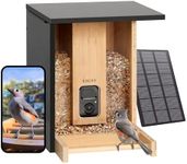 NETVUE by Birdfy Upgraded Smart Bird Feeder Camera Solar Powered, Auto Capture Birds & Notify in Time, Powerful AI Recognition, Bamboo Wood Bird Feeder Camera, Ideal Present Gift