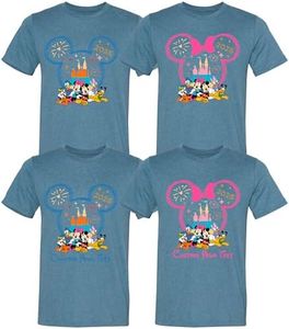 Custom Family Vacation 2025 Shirts, Mickey Minnie Matching Group Tees, Personalized Castle Trip Outfits, Add Your Name & Text, Youth Heather Deep Teal Medium