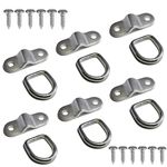 LE KAPMOZ D Rings Tie Down Anchors Hooks for Trailer Truck Bed Bracket Enclosed Points Pickup Camper Surface Mount D-Ring 1/4" Heavy Duty 6 Pack