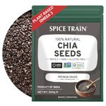 Chia Seeds (500g/17oz) Lab Tested | Vegan, Gluten-Free, Non-GMO, 100% Raw Chia Seeds from India | Resealable Zip Lock Pouch | Add to Salad, Smoothie, Oatmeal & Acai Bowl