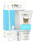 PetSol Dental Care Kit Cat Toothpaste (50g) with 2 x Pet Toothbrushes to Clean Cat's Teeth, Remove Plaque and Tartar, Improve Gum, Tooth Health & Pet Oral Hygiene