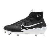 Nike Alpha Huarache NXT Low Metal Baseball Cleats, Black | White, 11