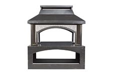 La Hacienda Camino Black Steel Outdoor Garden Log Burner Burning Fire Pit Chiminea Heater Stove Mesh Surround