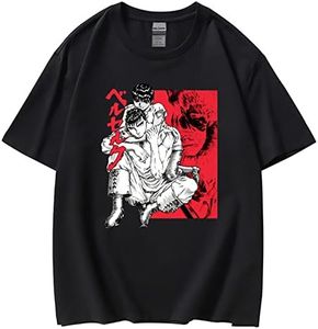 Berserk Tshirt - Japonais Manga Berserk Guts & Casca T-Shirt Imprimé Unisexe - Anime Cosplay Costume Col Rond Manches Courtes Tee Hommes/Femmes (XS-3XL)