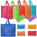 Oytra Set of 6 Foldable Reusable Shopping Bags Printed Bags for Grocery Purchase Market Daily Use Gift