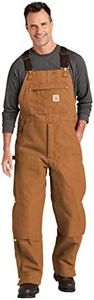 Carhartt Men's Loose Fit Firm Duck Insulated Bib Overall, Carhartt Brown, Medium Short