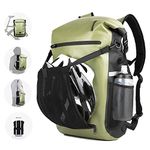 BAIGIO Multifunctional Bike Rolltop Backpack for Rear Carrier Rack 22-25L Waterproof Bicycle Panniers Bag Cycling Back Seat Rucksack with Helmet Retaining Net & 15 inch Laptop Liner Bag, Sport Travel