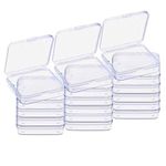 Gebildet 18 Pack Mini Clear Plastic Bead Storage Containers Box Case with lid for Herbs,Tiny Bead,Pills,and Other Small Items