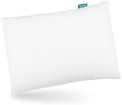 Toddler Pillow with Pillowcase (13 x 18), Small Toddler Pillows for Sleeping, Machine Washable Soft Travel Pillow, Toddler Use Only, Age 2 to 5, White