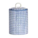 Nicola Spring Porcelain Biscuit Cookie Barrel Jar - 156x252mm - Blue Flower Print