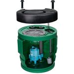 Little Giant 9JF2V2D Pit Plus JR Sewage Basin System with 115-Volt, 4/10 HP, 6000 GPH 9SC-CIM Sewage Pump and 20-Ft. Cord, Green/Blue/Black, 509673