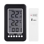 LCD Digital Indoor Outdoor Thermometer Clock Temperature Meter Wireless Transmitter Hygrometers Weather Stations