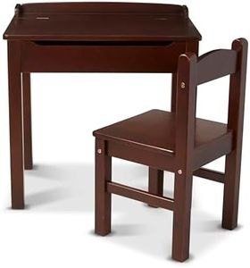 Melissa & Doug Wooden Lift-Top Desk & Chair - Espresso - Children's Furniture, Toddler Desk And Chair Set, Activity Desk For Toddlers And Kids Ages 3+