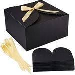 Bakefy� BLACK Paper Gift Boxes pack of 10 piece,Paper Gift Box with Lids, Bridesmaid Proposal Cube Boxes Easy Assemble Paper Favor Box for Presents Birthday Christmas Bridal Wedding Party