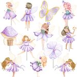 Purple Fairy Party Cupcake Toppers Fairies Party Cupcake Toppers 24Pcs Fairy Garden Party Cake Picks Fairy Tale Birthday Party Decorations for Fairyland Elf Baby Shower Supplies