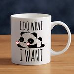 LOZACHE I Do What I Want Middle Finger Cute Panda Ceramic Coffee Mug Milk Cup 11oz, Funny Coffice Joke Christmas Novelty Birthday Gifts for Men Friends Boss Coworkers Boyfriend Husband