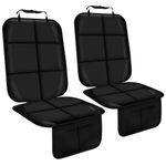 Gowhalle Car Seat Protector, Non-Slip Rubber Padded Backing Seat Protector for Child Seats, Waterproof Thickest Padding Car Seat Cover - No Imprint (Black-Ⅰ-2pcs)