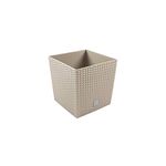 Prosper Plast Rattan Flower Pot - 32cm x 32cm x 32.5cm (LWH) Mocca Colour Planter Suitable for Indoor and Outdoor Use