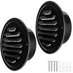 4 Inch Soffit Vent Cover, Louanxpert Black Paint Stainless Steel Round Air Vent Cover Wall Vent Cover Built-in Fine Mesh Grille for Bathroom, Home Office, Kitchen