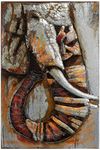 Empire Art Direct Elephant Mixed Media Iron Hand Painted Dimensional Wall Art, 60" x 40" x 2.8", Ready to Hang