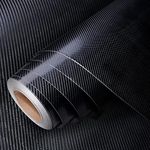 Yescom 5x100 FT 4D Carbon Fiber Vinyl Wrap Film Roll with Air Release UV Resistant Sticker for Car Vehicle Laptop