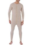 Fruit of the Loom Mens Premium Thermal Union Suit, Oatmeal, Medium