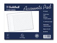 Exacompta - Ref GP14Z - Guildhall - Accounts Pad, A3 298 x 406mm, 60 sheets 70gsm, 14 Cash Columns, 41 Feint Lines, 4 Holes for Filing, FSC-Certified - White