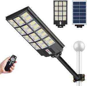 1000W Commercial LED Solar Street Light Road Lamp Motion Sensor Remote Outdoor Garden Wall Dusk to Dawn Patio Parking Lot Flood Pole Waterproof